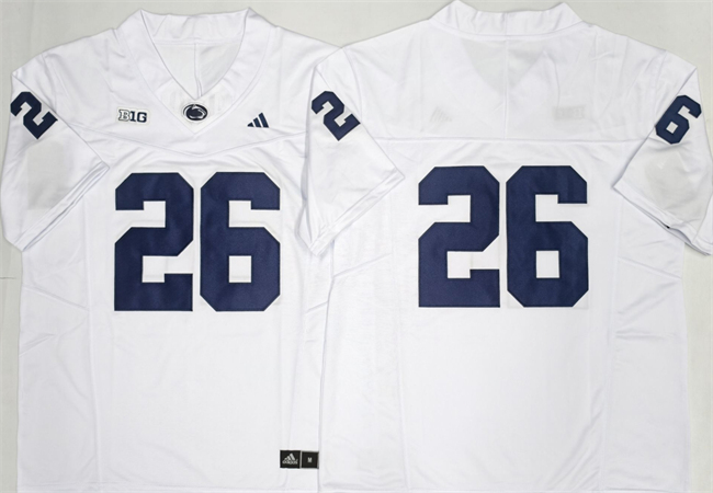 Men's White Penn State Nittany Lions #26 Saquon Barkley No Name F.U.S.E. Stitched Jersey